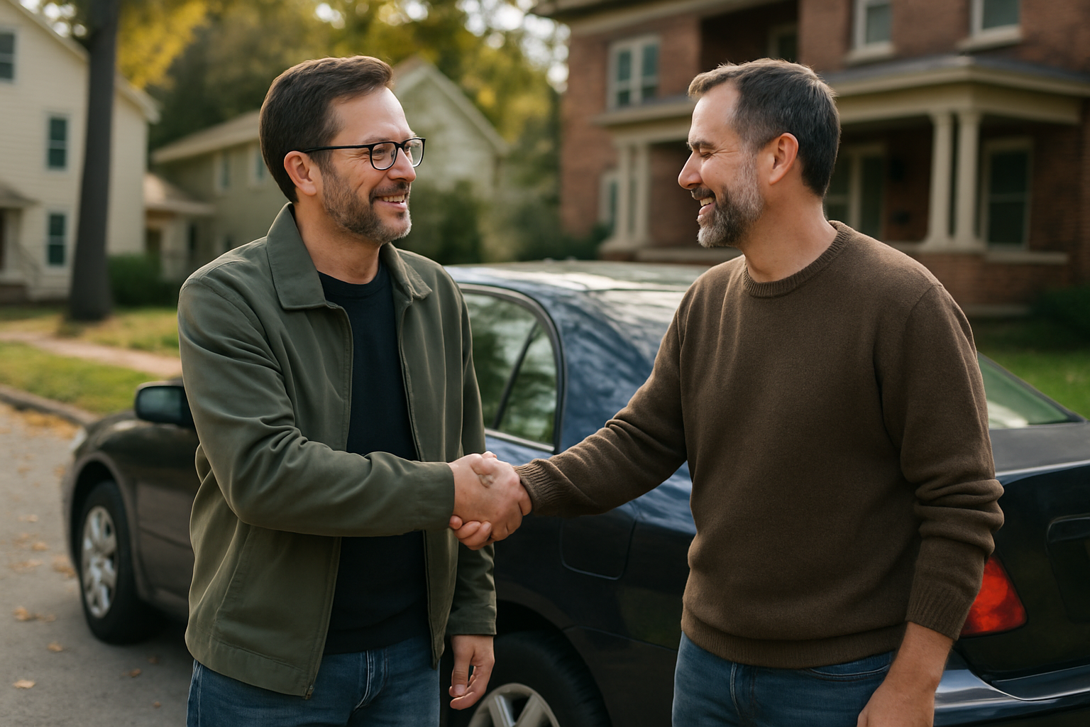 Vehicle donation moment in Grand Rapids